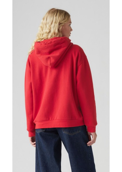 Kadın Kapüşonlu Kırmızı Sweatshirt - 001TZ-0001 fiyatları