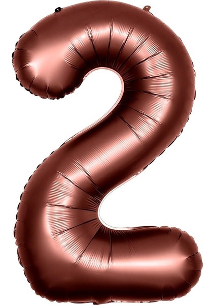 2 Rakam Çikolata Kahve Folyo Balon 40 Inç 100 cm