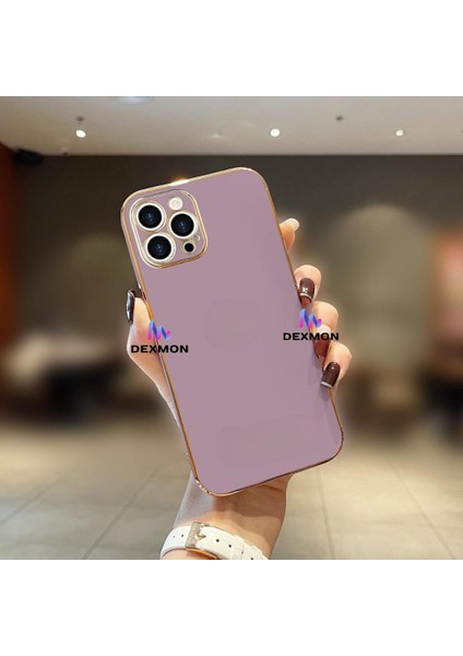 iPhone 14 Pro Uyumlu Kılıf Kamera Korumalı Arkası Renkli Kenarları Parlak Dore Tasarım Kapak