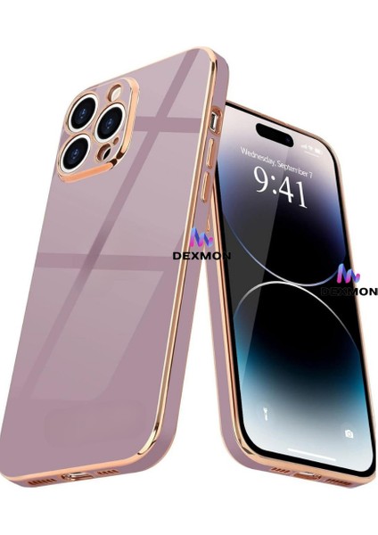 iPhone 14 Pro Max Uyumlu Kılıf Kamera Korumalı Arkası Renkli Kenarları Parlak Dore Tasarım Kapak fiyatları
