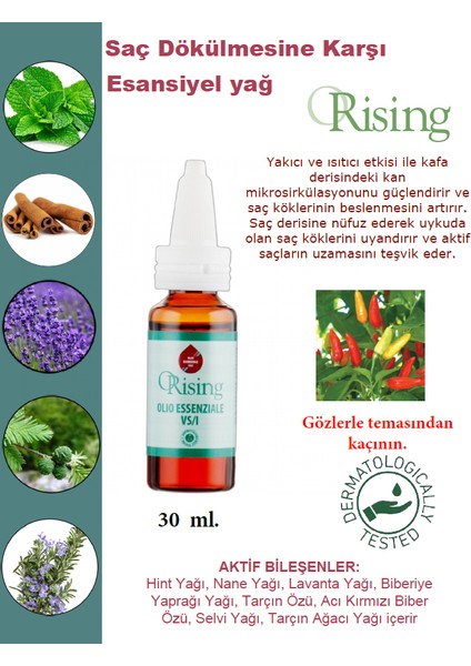 Vs/ı Essential Oil Caduta Saç Bakım Yağı YakıcıIsıtıcı Etkisi 30 ml