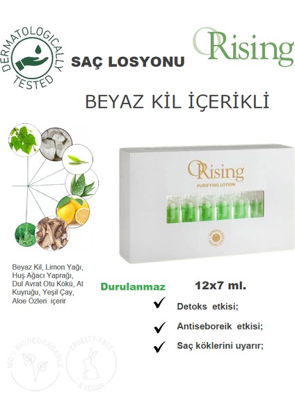 Purifying Lotion - Beyaz Kil Içeren Arındırıcı Saç Serumu 12 Amp. 7ml