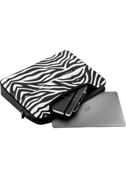 Notebook Laptop Macbook Evrak Çantası 13"-13.3"-14"-15.6" Inç - 800 Zebra Desenli