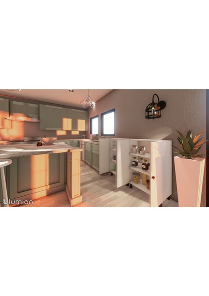 Dies Çok Amaçlı Mutfak Banyo Ayakkabılık Dolabı 140 cm