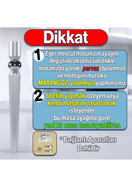 Elips Masa Dresuar Ayağı 75 cm Plastik Gümüş Gri Ayak Mutfak Yemek Masası Mobilya Ayakları Gümüş fiyatları
