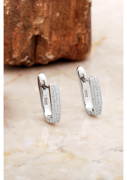 Taşlı Rodyumlu Gümüş J Küpe 6966 fiyatları