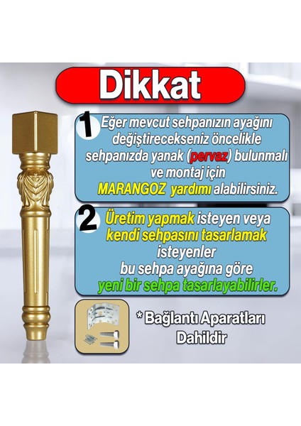 Star Plastik Sehpa Ayağı 44 cm Altın Renk Orta Ayak Zigon Sehpa Mobilya Masa Ayakları 1 Adet Gold fiyatları