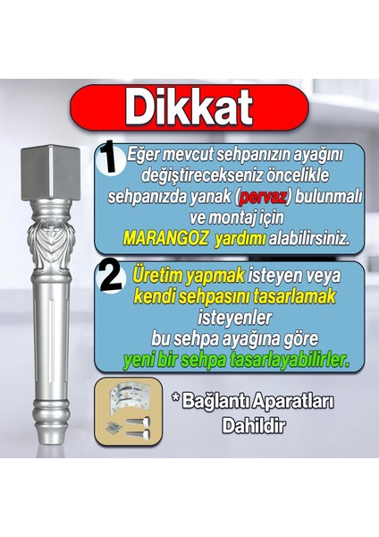 Star Plastik Sehpa Ayağı 44 cm Gümüş Renk Orta Ayak Zigon Sehpa Mobilya Masa Ayakları 1 Adet Gri modelleri