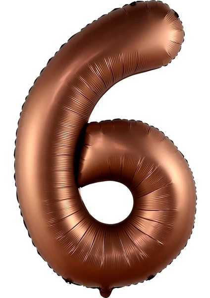 6 Rakam Çikolata Kahve Folyo Balon 40 Inç 100 cm