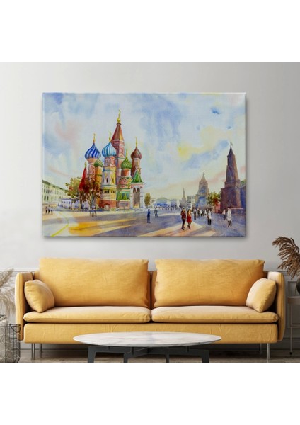 Kremlin ve Kızıl Meydan Aziz Basil Katedrali Moskova TABLO-3559