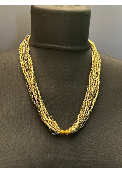 Kristal Boncuklu Çoklu Kadın Kolye Boy 23 cm fırsatları