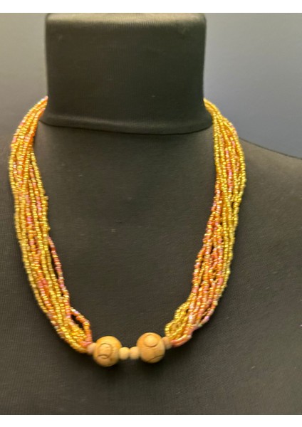 Kristal Boncuklu Çoklu Kadın Kolye Boy 23 cm