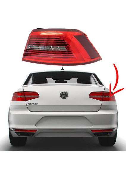 Volkswagen Passat B8 2015-2019 Highline Sağ Dış Stop LED - 3G5945208