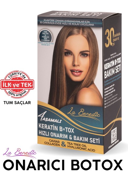 Tr'de ILK ve TEK 4 Aşamalı Keratin Botox Hızlı Onarım&bakım Full Set - Tüm Saç Renk ve Tipler