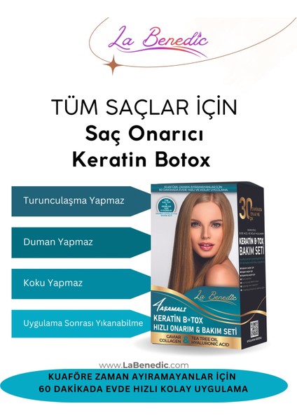 Tr'de ILK ve TEK 4 Aşamalı Keratin Botox Hızlı Onarım&bakım Full Set - Tüm Saç Renk ve Tipler