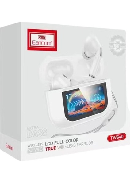 Aktif Gürültü Engelleyici Özellikli Dijital Ekranlı Bluetooth 5.3 Kablosuz KULAKLIK-TWS40
