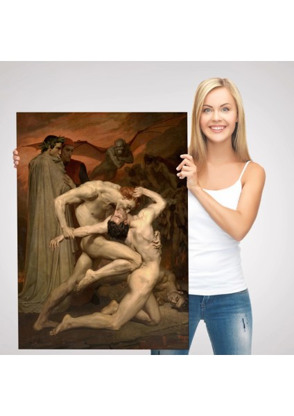 Dante ve Virgil Cehennemde William Adolphe Bouguereau Klasik Kanvas TABLO-5265