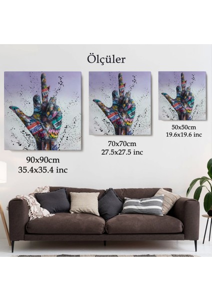 Orta Parmak Hareketi Sokak Sanatı, Kanvas Tablo, Graffiti Orta Parmak İZI-5339