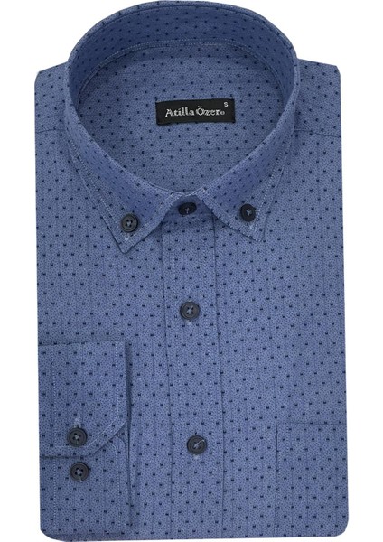 Mavi Klasik Uzun Kol Erkek GÖMLEK-6859