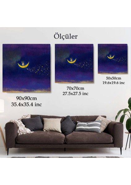 Ay'dan Yıldız Saçan Adam Kanvas TABLO-5849