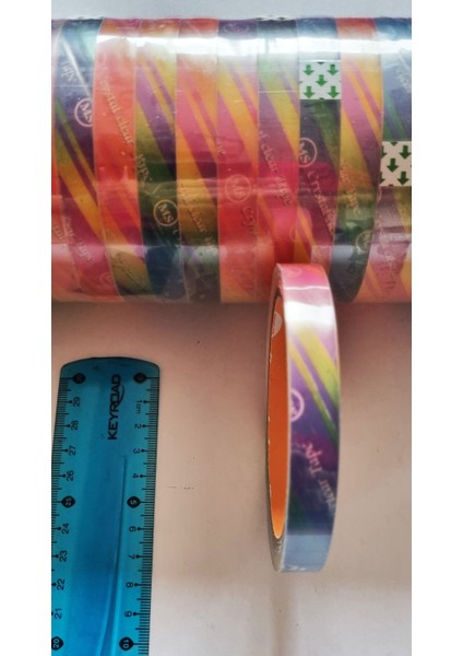 60 Metre Gökkuşağı Renkli Şeffaf Bant Rbc 60X1.2CM Ms Crystal Clear Tape modelleri
