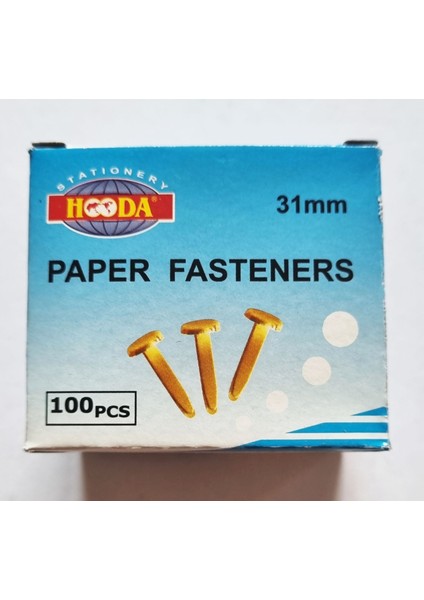 100'LÜ Maşa Raptiye 31MM Hooda Paper Fasteners