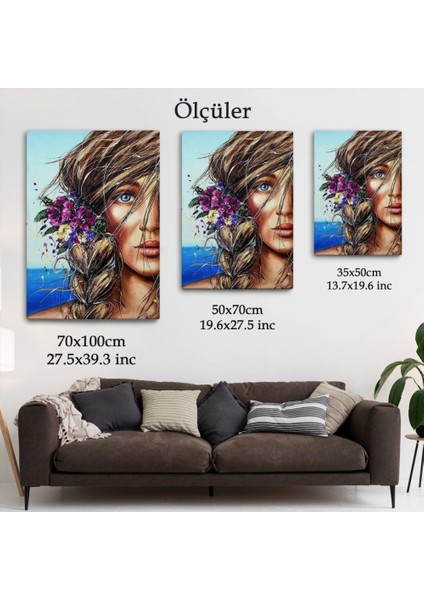 Renkli Güzel Kadın Duvar TABLOSU-6154
