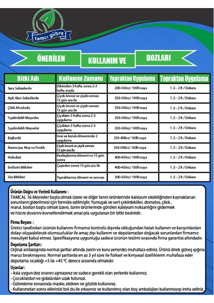 Tamcı - Tamcal 16 | 1LT Sıvı Kalsiyum