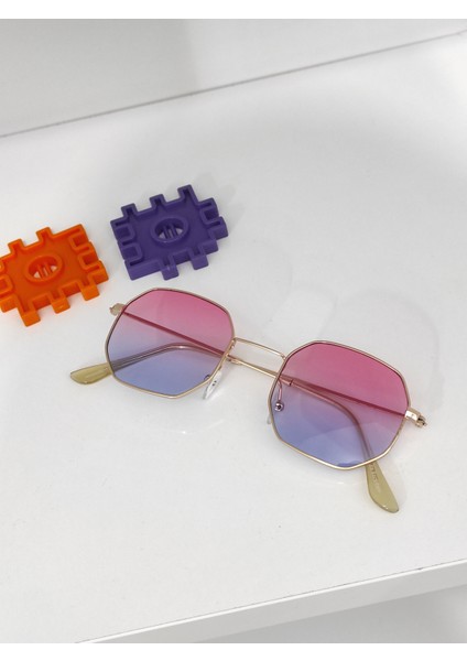 Ayel Glasses Geometrik Güneş Gözlüğümavi Pembe  Degrade