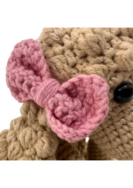 Amigurumi Kaniş Köpek Organik El Yapımı Bej Renkli Örgü Oyuncak indirimleri