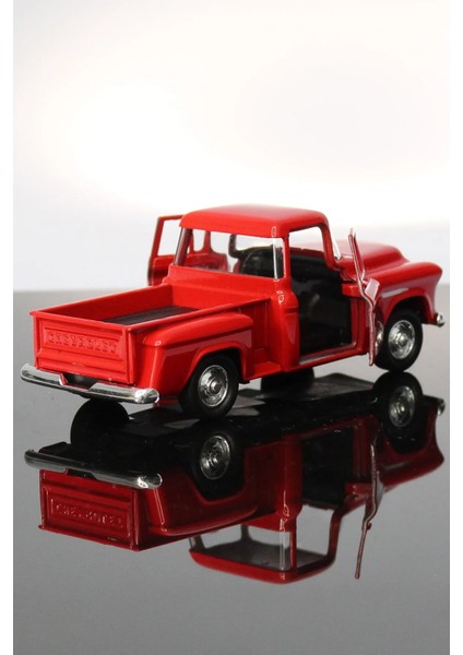 1955 Chevrolet Stepside Mavi Kamyonet Çek Bırak Metal Model Oyuncak Araba 12 cm