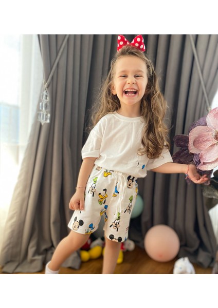 Babyaden Mickey Mouse ve Arkadaşları Desenli Şortlu Pamuklu Erkek Çocuk Takım modelleri