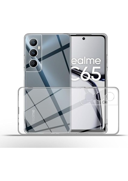 Realme C65 4g Kılıf Şeffaf Silikon 3D Kamera Korumalı Slim Fit Tasarım Esnek Renksiz Kapak