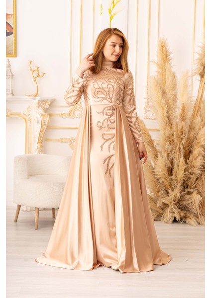 Yandan Pelerinli Balık Model Taşlı Abiye (KD0018230) fiyatları