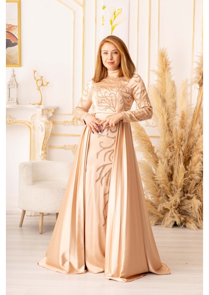Yandan Pelerinli Balık Model Taşlı Abiye (KD0018230) modelleri
