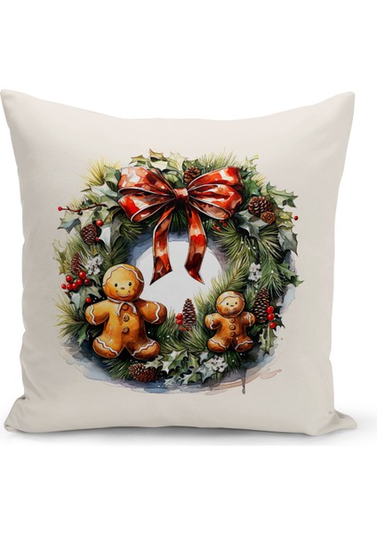 Yılbaşı Serisi Çift Tarafı Dijital Baskılı Kırlent Kılıfı (Christmas Noel Cushion Cover)