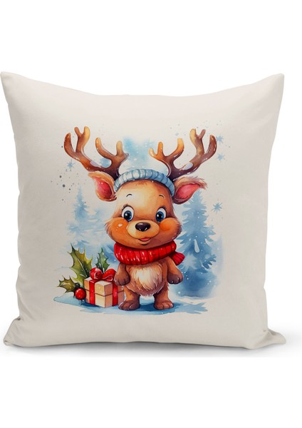 Yılbaşı Serisi Çift Tarafı Dijital Baskılı Kırlent Kılıfı (Christmas Noel Cushion Cover)