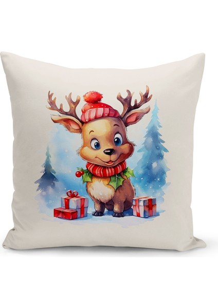 Yılbaşı Serisi Çift Tarafı Dijital Baskılı Kırlent Kılıfı (Christmas Noel Cushion Cover)
