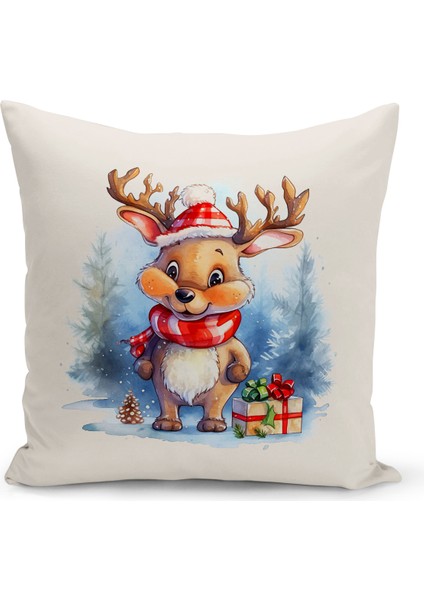 Yılbaşı Serisi Çift Tarafı Dijital Baskılı Kırlent Kılıfı (Christmas Noel Cushion Cover)