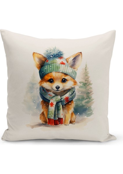 Yılbaşı Serisi Çift Tarafı Dijital Baskılı Kırlent Kılıfı (Christmas Noel Cushion Cover)