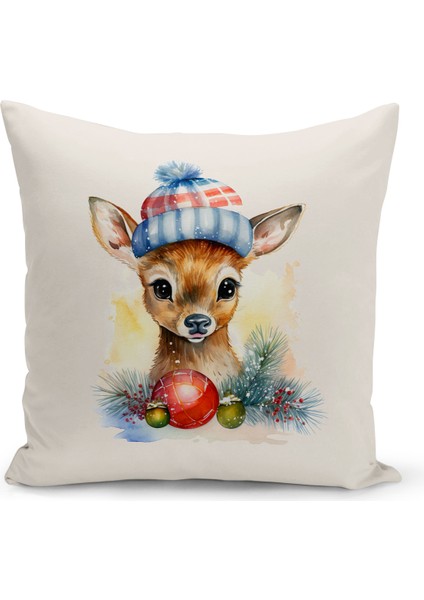 Yılbaşı Serisi Çift Tarafı Dijital Baskılı Kırlent Kılıfı (Christmas Noel Cushion Cover)