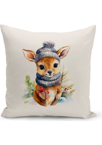 Yılbaşı Serisi Çift Tarafı Dijital Baskılı Kırlent Kılıfı (Christmas Noel Cushion Cover)
