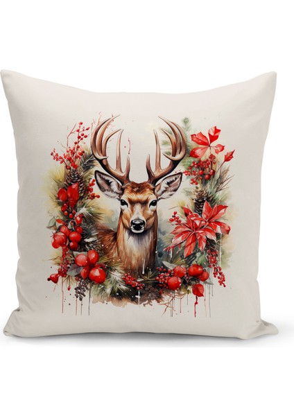Yılbaşı Serisi Çift Tarafı Dijital Baskılı Kırlent Kılıfı (Christmas Noel Cushion Cover)