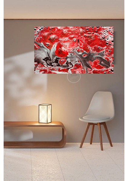 Soyut Abstract Kırmızı Modern Dekoratif Kanvas Tablo