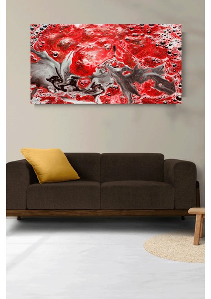 Soyut Abstract Kırmızı Modern Dekoratif Kanvas Tablo