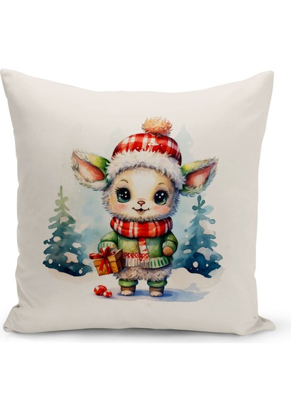Yılbaşı Serisi Çift Tarafı Dijital Baskılı Kırlent Kılıfı (Christmas Noel Cushion Cover)