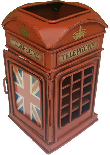 Dekoratif Metal Londra Telefon Kulübesi Kalemlik ve Çerçeveli HK2870