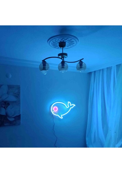 Neon LED Işıklı Balina
