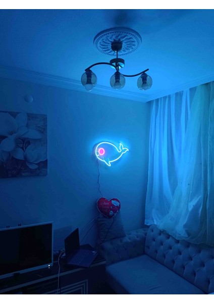 Neon LED Işıklı Balina modelleri