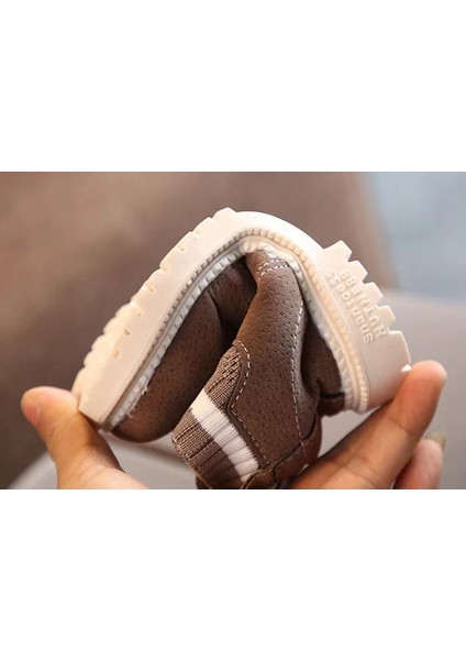 Junisteps Suni Yünlü Fermuarlı-Bağcıklı Suet Çocuk Bot - Warm Grey